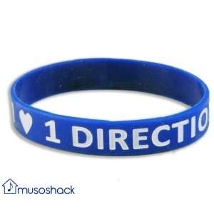  Blue I Love 1 Direction Silicone Wristband, One Direction 