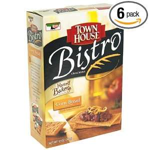   House Bistro Crackers, Corn Bread Crackers, 12 Ounce Boxes (Pack of 6