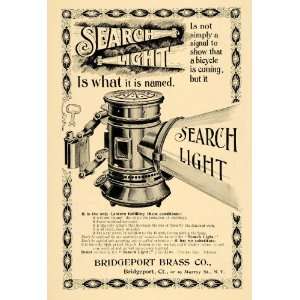  1895 Ad Search Light Bridgeport Brass Company Bicycle 