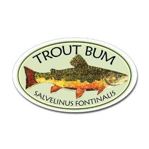  Brook Trout Bum Sticker Oval Sports Oval Sticker by 