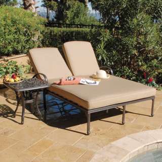 TWO PERSON DOUBLE PATIO CHAISE LOUNGE CHAIR w/ CUSHION  