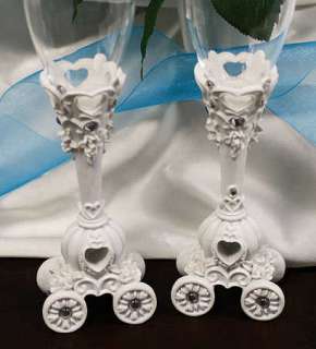 Cinderella Carriage Wedding Toasting Champagne Glasses  