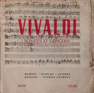 JEAN PIERRE RAMPAL, VIVALDI SONATAS FRENCH 1953 LP BAM  