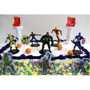  Avengers Super Hero 17 Piece Cake Topper Featuring Captain America 