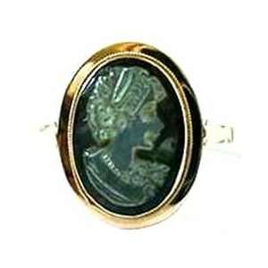   Master Carved Mother of Pearl 14k Gold Cameo Ring Size 8.25 Jewelry