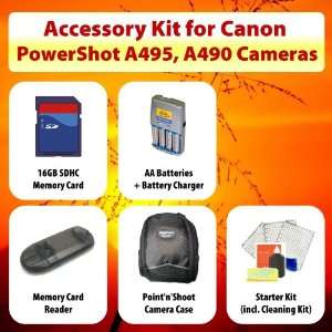 Point n Shoot Accessory KIT for Canon PowerShot A495, A490 