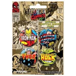   Pin Set (#2) (Iron Man, Captain America, Thor & Hulk) Toys & Games
