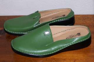 WOMENS GUANXUAN Green MULES Clogs LEATHER SHOES 9 1/2  