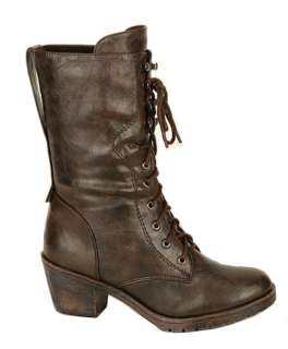OPPO OHIO 11 Womens combat boots with cowboy bottom and flip over 