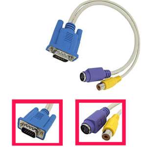 For Laptop VGA to TV SVideo RCA Composite Adapter Cable  
