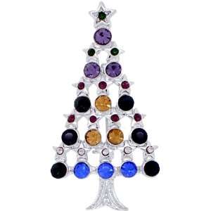    Austrian Crystal Christmas Gift Christmas Tree Pin Brooch Jewelry