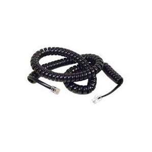  Coiled Telephone Handset Cord 25ft Black: Electronics