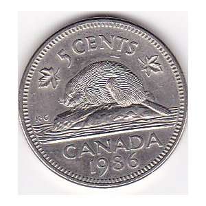  1986 Canada 5 Cents Coin 