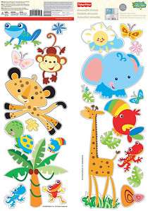   RAINFOREST ANIMALS Baby Animals Wall Stickers Room Decor Decals B1