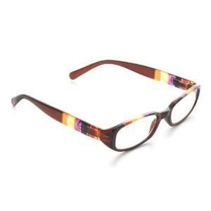   B59/B222) Reading Glasses, Tortoise Frame With Colored Stripes, +1.25