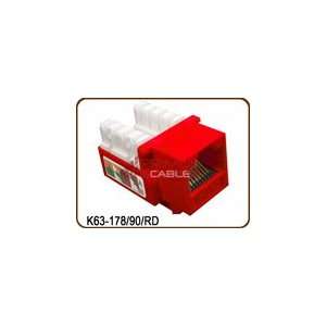   Style Keystone Jack 110 Type Gold Plated Contacts Red Electronics