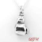 sterling silver boxing glove 3d charm and 18 necklace $