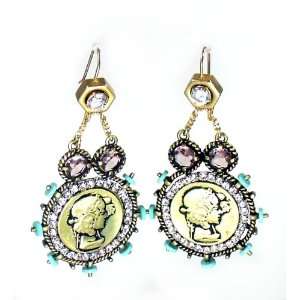    Juicy Couture Jewelry COIN AND CRYSTAL DROP EARRINGS Jewelry