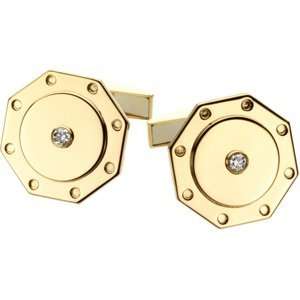   Gold Pair 1 10 Ct Tw Gents Diamond Cuff Link CleverEve Jewelry