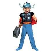Halloween Dress Up Boys Superhero Squad Thor Muscle Costume Size 3T 4T 
