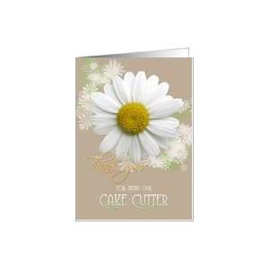 Thank you Cake Cutter Fresh Daisy on Oyster color background Card