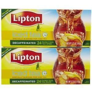Lipton Black Tea Bags, Decaf, 24 ct, 2 pk:  Grocery 