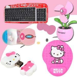 Hello Kitty USB Keyboard with Hot Keys #90309 RED (Red) + Hello Kitty 