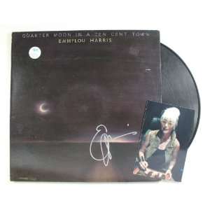 Emmylou Harris Autographed Quarter Moon in a Ten Cent Town Record 