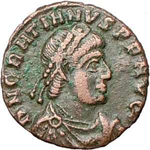  Gratian 367AD Authentic Ancient Roman Coin Victory Angel 