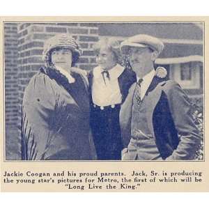  1923 Print Jackie Coogan Parents Child Star Silent Film 