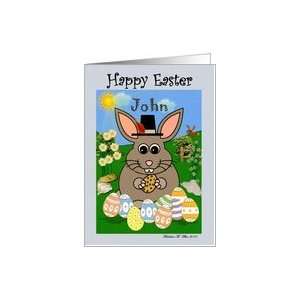  Happy Easter John / Easter Name Specific / Mr. Bunny Card 