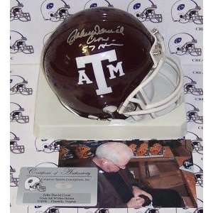  John David Crow Hand Signed Texas A& M Aggies Mini Helmet 