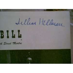Hellman, Lillian Regina 1949 Playbill Signed Autograph