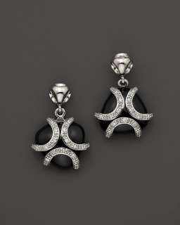   Sterling Silver, Black Onyx And Diamonds Triadra Spirit Earrings