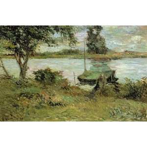  Oil Painting Banks of the Oise Paul Gauguin Hand Painted 