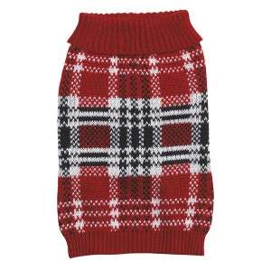 Zack & Zoey English Plaid Dog Sweater Red XXS XL  