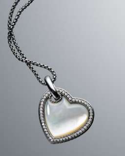 Y06EJ David Yurman Small Mother of Pearl Cable Heart Necklace