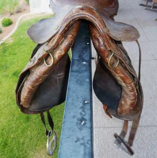 Vintage 18 Equestrian Brown Leather English Saddle  