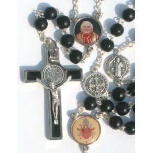  Pope Benedict XVI Commemorative Rosary   Black Everything 