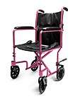 Everest & Jennings 17 Transport Chair Wheelchair Pink