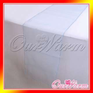   / Light Blue Organza Table Runner Wedding Party Decoration Colors