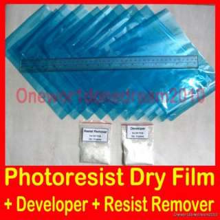 10 Photoresist Dry Film + developer + Resist Remover for DIY PCB Photo 
