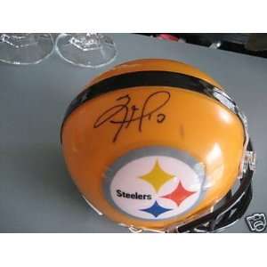 Santonio Holmes Signed Mini Helmet   75th Anniversary   Autographed 