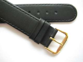 Rodania black plain leather watch band 18 mm  
