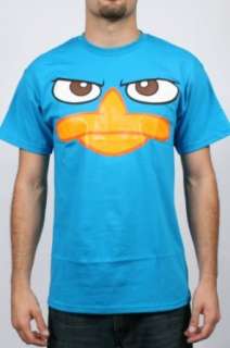  Phineas & Ferb   Perry The Platypus Face T Shirt Clothing