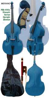BLUE 3/4 UPRIGHT BASS+BAG+BOW+XTRA STRING+TUNER@SALE@  