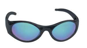 Stingers Blue Mirror Lens/Black Frame Safety Glasses