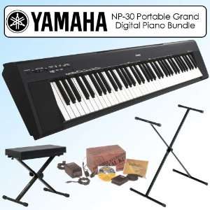  Yamaha NP 30 Portable Grand Digital Piano Bundle With Keyboard 