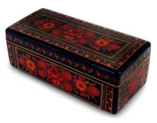 BOUQUET Lacquered Wood DECORATIVE BOX Mex Olinala Art: Other Home 