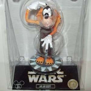  Disney Star Wars Goofy Jar Jar Bobble Head Figurine Toys 